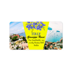 Amarillo Italia Roma Naturaleza moderna Etiqueta d