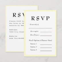 Amarillo Mantequilla Intemporal RSVP Boda