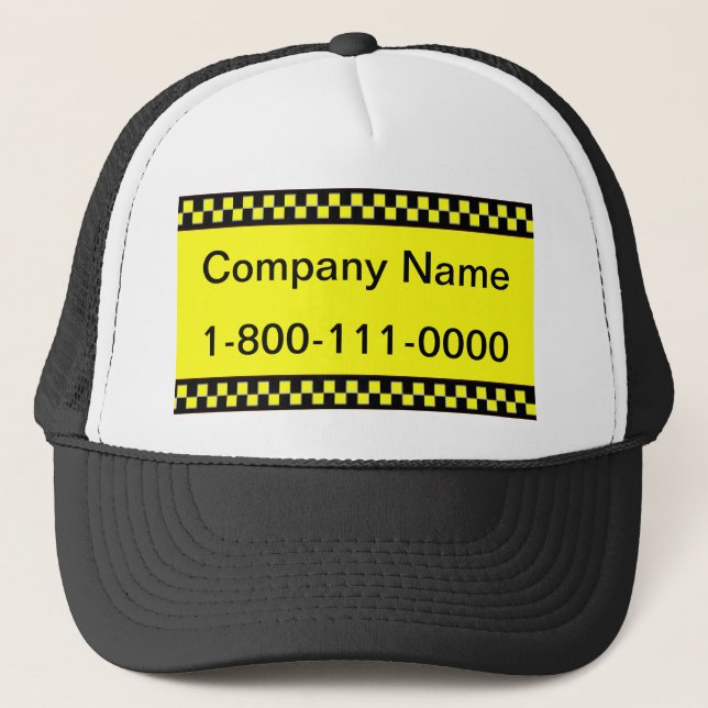 Amarillo, negro, Gorra de la empresa de taxis (Anverso)