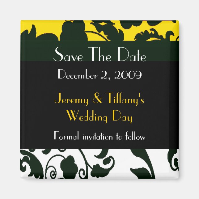 Amarillo, negro y blanco salvan el imán de fecha (Frente)