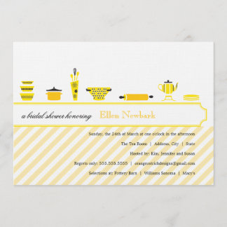 Amarillo nupcial de las invitaciones el | de la