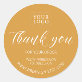 Amarillo | Pequeñas empresas Gracias pegatina de p