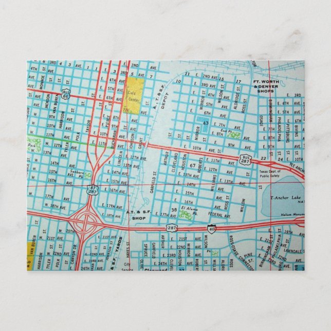 AMARILLO, postal del mapa de cosecha TX (Anverso)