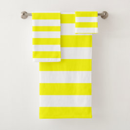 Amarillo soleado y estampado de rayas blancas