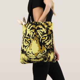 Amarillo tigre | Bolsa de la tota del tigre beige 