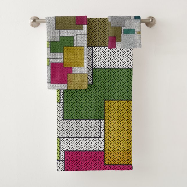 Amarillo verde geométrico retro trendy (In situ)