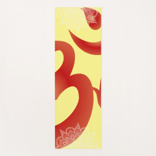 Amarillo y Om Rojo Mandala Yoga Mat