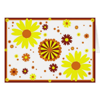 Amarillo y tarjeta de las flores de Brown