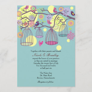 Amarra jaula pájaros Invitación a la boda