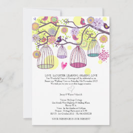 Amarra jaula pájaros Invitación a la boda