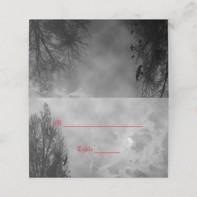 Amarrado cielo lunar con las tarjetas Ravens Place (Exterior desplegado)