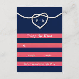 Amarrando el Knot Coral & Navy RSVP