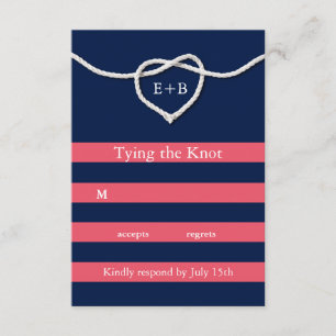 Amarrando el Knot Coral & Navy RSVP