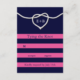 Amarrando el Knot Fuchsia & Navy RSVP