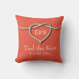 Amarre la almohada del Boda de Burlap de Knot