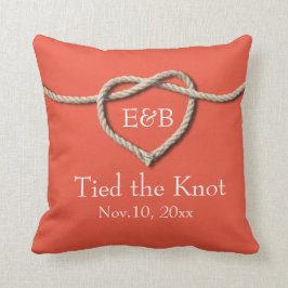 Amarre la almohada del Boda de Burlap de Knot