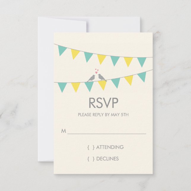 Amarres de amor de Bunting Wedds Wedding RSVP - Am (Anverso)