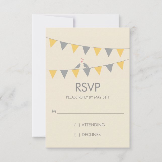 Amarres de amor de Bunting Wedds Wedding RSVP - Am (Anverso)