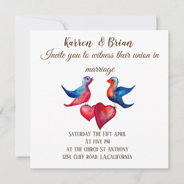 Amarres de amor Invitación a arte acuarela (Anverso)