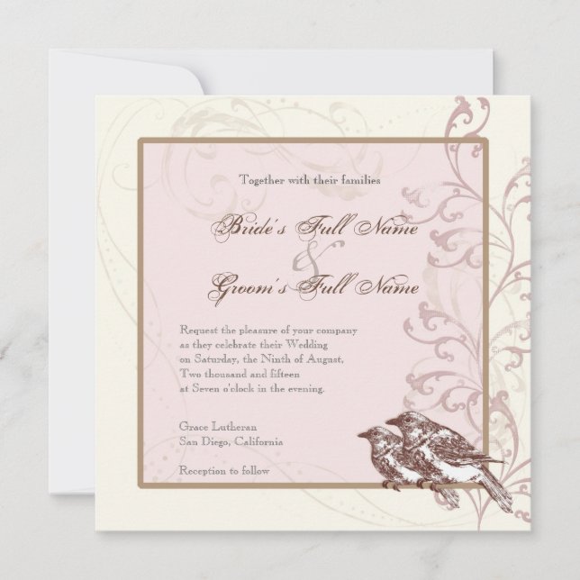 Amarres de amor 'n encaje - Invitación a matrimoni (Anverso)