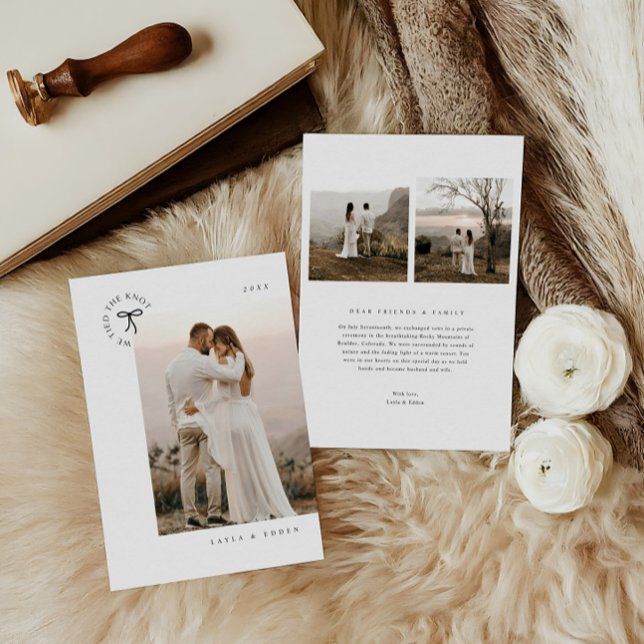 Amarró La Invitación Mínima De Fotografía De Knot  (Subido por el creador)