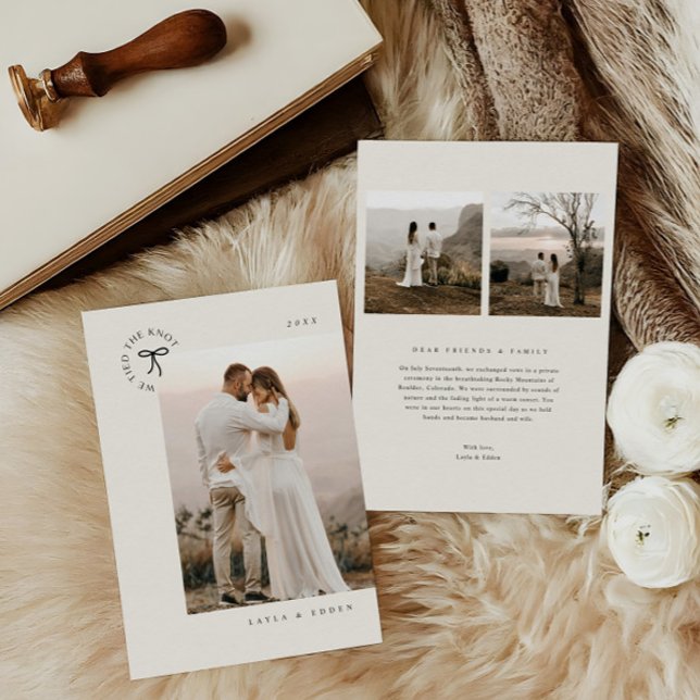 Amarró La Invitación Mínima De Fotografía De Knot  (Subido por el creador)