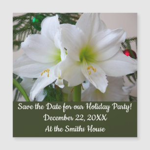 Amaryllis blanco y árbol de Navidad