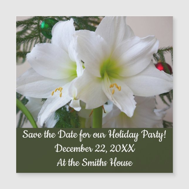 Amaryllis blanco y árbol de Navidad (Anverso)