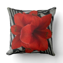 Amaryllis en la almohada gráfica floral del