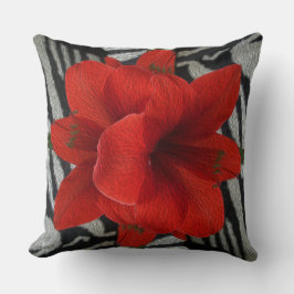 Amaryllis en la almohada gráfica floral del