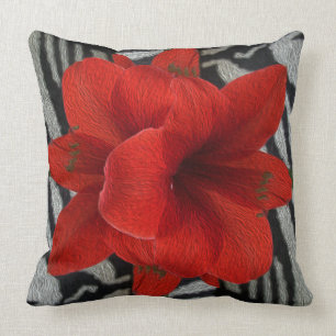 Amaryllis en la almohada gráfica floral del