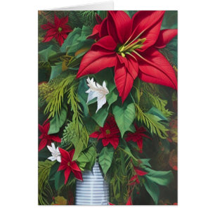 Amaryllis y Poinsettia Floral AI Art