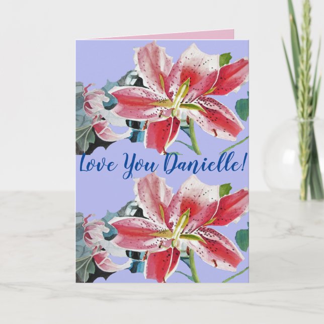 Amas a tus amas Nombre Flores Lilac Tarjeta de acu (Anverso)