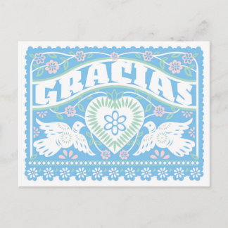 Amas Papel Picado Gracias postal