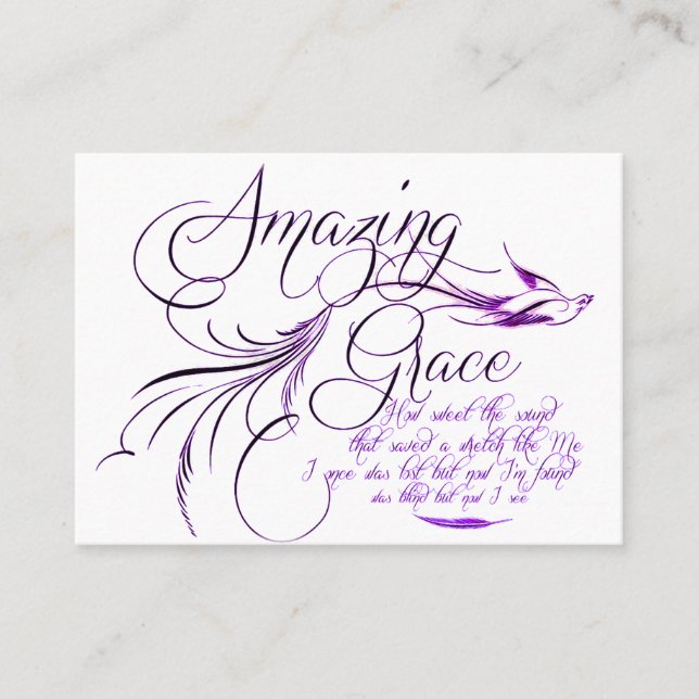 Amazing Grace compartiendo tarjeta de presentación (Anverso)