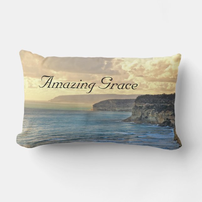 Amazing Grace Ocean Sunset Personalizado Cojín dec (Anverso)