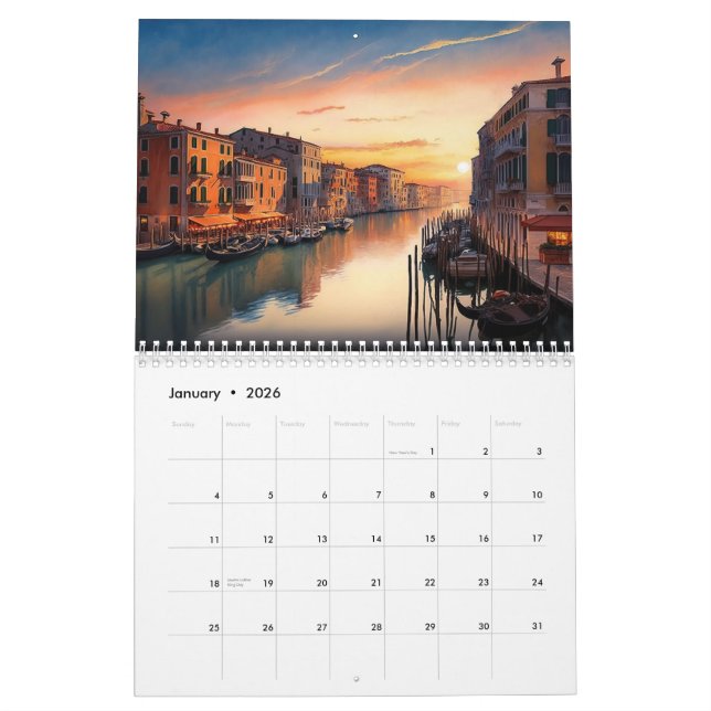 Amazing Italy 2024 Calendario mensual de años (Jan 2026)