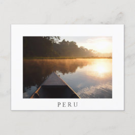 Amazon sunrise, Perú postal de texto blanco