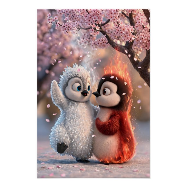 Amber and Frosty - im Kirschblütenregen als Poster (Anverso)