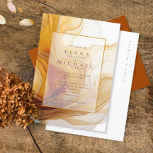 Amber Brandy Boda de tinta abstracta ID1089