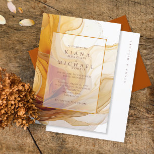 Amber Brandy Boda de tinta abstracta ID1089