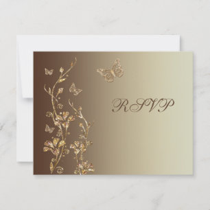 Amber, Floral Marrón con Tarjeta de Respuesta de M
