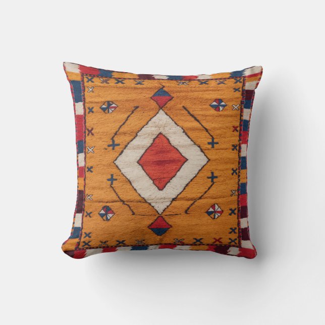 Amber Glow" es la almohada marroquí del kilim: (Anverso)