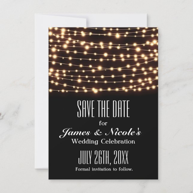 Amber Glow String Lights Guarda La Tarjeta De Fech (Anverso)