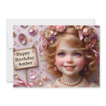 AMBER ~ Invitación de cumpleaños ~ Personalizable