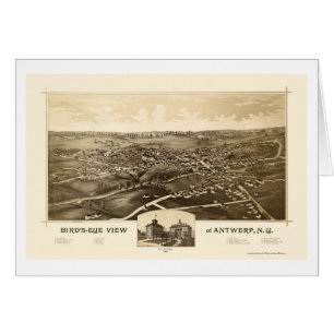 Amberes, mapa panorámico de NY - 1888