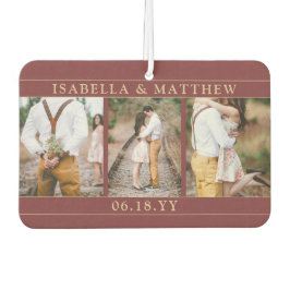 Ambientador 4.ª Boda de fotos Corazón rojo y oro de Borgoña