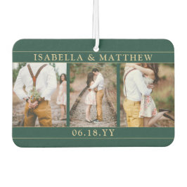 Ambientador 4 Collage Boda Elegante Corazón Verde y Oro