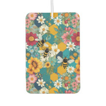 Abejas y Florales Patrón de abeja flor