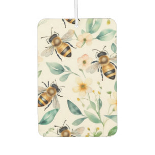 Ambientador Abejas y flores - Patrón de abejas de miel con flo